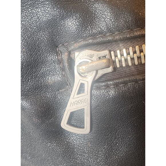 Vintage Harro Biker Jacket Women Small Men XS Youth XL Motorcycle Leather Cafe - Picture 16 of 16